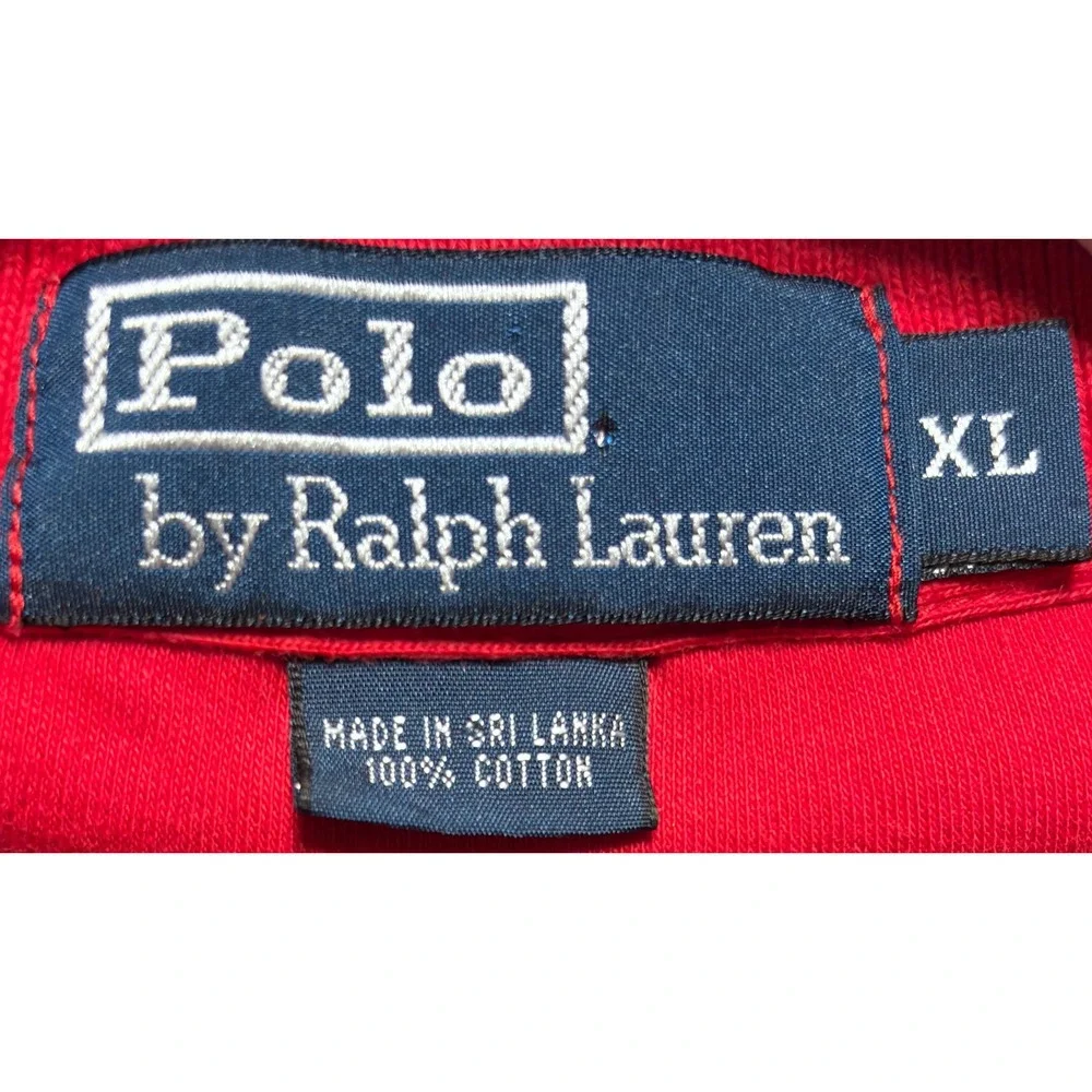 Vintage 80's Polo Ralph Lauren Mens XL Red Short Sleeve Cotton Pony‎ Polo Shirt